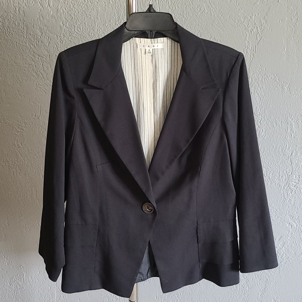 CAbi Bossy Ruffle Back Blazer 230 Size 12